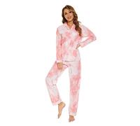 GLOBAL Conjuntos de Pijama para Mujer algodón | Pijamas de Mujer 100% algodón | Parte Superior Delantera con Botones y Parte Inferior con cordón | PJS Mujer S-XXL