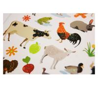 Global gift pegatinas - animales de granja - oro