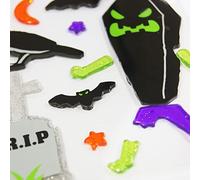 Global Gift Pegatinas de gel para Halloween, diseño de ataúd y tumba