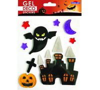 Global gift pegatinas de gel para halloween, diseño de castillo embru