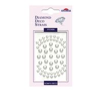 Global gift pegatinas rhinestones - perlas - blanco