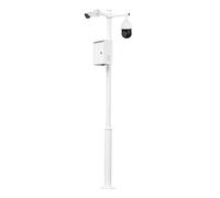 Global KIT-BACULO-45-BLANCO Báculo desmontable de 4,5m de altura en acero galvanizado de color blanco con soporte para cámara y
