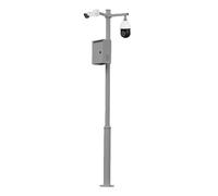 Global KIT-BACULO-45-GRIS Báculo desmontable de 4,5m de altura en acero galvanizado de color gris con soporte para cámara y spee