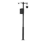 Global KIT-BACULO-45-NEGRO Báculo desmontable de 4,5m de altura en acero galvanizado de color negro con soporte para cámara y sp