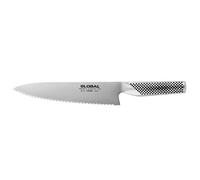 Global Knives G-22 - Cuchillo de pan festoneado con hoja de 20 cm, acero inoxidable CROMOVA 18