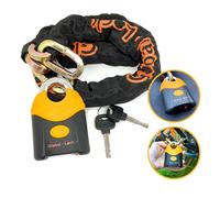 GLOBAL LOCK - Candado Moto Antirrobo Cadena con Candado Bicicleta | Alta Seguridad | Acero Endurecido ø13 mm | Doble Cierre | Resistente a Lluvia | Cerradura Anti-Taladro |Anclaje Garaje Moto (150 cm)