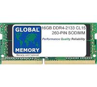 GLOBAL MEMORY 16GB DDR4 2133MHz PC4-17000 260-PIN SODIMM Memoria RAM para Ordenador PORTÁTILES/NOTEBOOKS