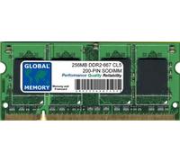 GLOBAL MEMORY 256MB DDR2 667MHz PC2-5300 200-PIN SODIMM Memoria RAM para Ordenador PORTÁTILES/NOTEBOOKS