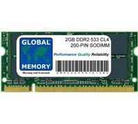 GLOBAL MEMORY 2GB DDR2 533MHz PC2-4200 200-PIN SODIMM Memoria RAM para Ordenador PORTÁTILES/NOTEBOOKS
