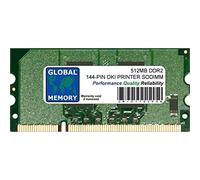 GLOBAL MEMORY 512MB DDR2 SODIMM Memoria RAM para Oki MC361 / MC561 & C330 / C530 / C610 / C711 / C831 / C841 Series IMPRESORAS (70061901, 01182908)