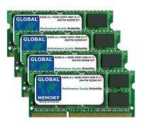 GLOBAL MEMORY 64GB (4 x 16GB) DDR3L 1600MHz PC3L-12800 204-PIN SODIMM Memoria RAM Kit para Ordenador PORTÁTILES/NOTEBOOKS