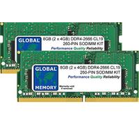 GLOBAL MEMORY 8GB (2 x 4GB) DDR4 2666MHz PC4-21300 260-PIN SODIMM Memoria RAM Kit para Mac Mini (2018)