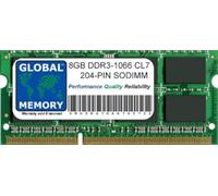 GLOBAL MEMORY 8GB DDR3 1066MHz PC3-8500 204-PIN SODIMM Memoria RAM para MACBOOK & MACBOOK Pro 13 Pulgadas (Mediados 2010)