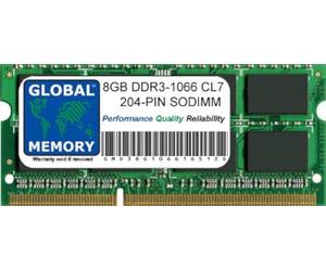 GLOBAL MEMORY 8GB DDR3 1066MHz PC3-8500 204-PIN SODIMM Memoria RAM para MACBOOK & MACBOOK Pro 13 Pulgadas (Mediados 2010)