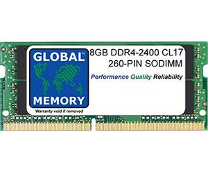GLOBAL MEMORY 8GB DDR4 2400MHz PC4-19200 260-PIN SODIMM Memoria RAM para Ordenador PORTÁTILES/NOTEBOOKS