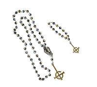 Global Merchandising Services Ghost - Juego de rosario y pulsera para papá dorado y plateado, acrílico, sin piedras preciosas, Acrílico, No es una piedra preciosa
