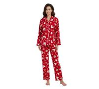 GLOBAL Pijama Franela Mujer, Conjunto Algodón Largo, Suave y Cómodo, Camisón Con Botones, Cintura Elástica Ajustable, Galleta Navideña Hombre Pan de Jengibre XL