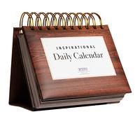 Global Printed Products - Calendario diario perpetuo motivacional e inspirador, caballete de pie (grano de madera)