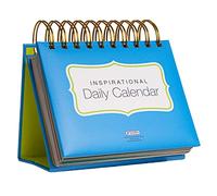 Global Printed Products - Calendario perpetuo inspirador y motivador diario giratorio con soporte de pie (colores brillantes)