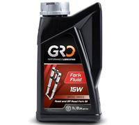 GLOBAL RACING OIL Gro Fork Fluid 15W - 1L - Aceite Horquilla Moto - Lubricante Sintético para Suspensión Hidráulica - Aceite Road y Off Road - Antiespuma, Antidesgaste y Anticorrosión