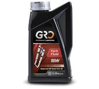 GLOBAL RACING OIL Gro Fork Fluid 15W - Lubricante Sintético para Horquillas - Compatible con Sistemas de Suspensión Kayaba, Showa, Ohlins y WP - Protección Antidesgaste, Antiespuma, EP - 1L
