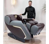 GLOBAL RELAX | Ananda Sillón de Masaje 2D+ I Marrón | 12 Programas de Masaje I Presoterapia | Control por Voz | Tecnología Prestige | Sonido 3D | Bluetooth | USB