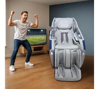 GLOBAL RELAX Real Madrid | Advance Sillón Masaje 3D Oficial del Real Madrid | Gravedad Zero Total | Presoterapia | Escaneo Cuerpo con IA | Tren Masaje SL de 135 cms | Bluetooth | Control Voz