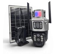 GLOBAL SEGURITY Cámara 4G Exterior con Batería Solar GSS Ultra | Lente doble 8MP sin Wi-FI