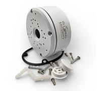GLOBAL SEGURITY GSS Ultra Caja de conexiones de aluminio para cámaras de seguridad (bala y cúpula), base universal antivandalismo Ø 120 mm, soporte para cables exteriores