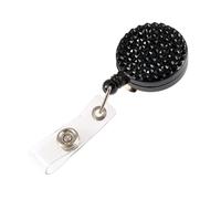 Global Shopper Fashion Premium retrctil Cristal Black Crystal Camarero Retrntible BLING ID Nombre Insignia de insignia Portable Rengn de imitacin