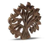 Global Village Bazaar Lección de Madera Hecha a Mano para Platos Calientes, Platos y ollas, Almohadilla Caliente para Cocina, Mesa de Talla Decorativa rústica Resistente al Calor Antiguo 20 cms