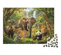 Global Wildlife Puzzle for Adultos 1000Pc Reciclable Animal Kingdom Mayores Puzzles Imposible Difícil y Desafiante Alivia la Demencia Senil Activity 38x26cm/1000pcs