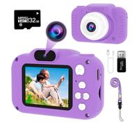 GlobalCrown Camara Fotos Infantil,Mini Digital Recargable Cámara Video Prueba de Golpes Regalos para niños 3 a 9 años, 12MP HD Pantalla para Juguetes Jugar al Aire Libre (32GB Tarjeta incluida)
