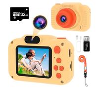 GlobalCrown Camara Fotos Infantil,Mini Digital Recargable Cámara Video Prueba de Golpes Regalos para niños 3 a 9 años, 12MP HD Pantalla para Juguetes Jugar al Aire Libre (32GB Tarjeta incluida)