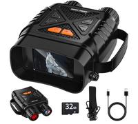 GlobalCrown Prismaticos Vision Nocturna,Visor Nocturno binoculares visión Nocturna con Zoom de 10x y Tarjeta 32GB para Fotos y Videos,Ideal para observación de Vida Silvestre,Caza y Pesca