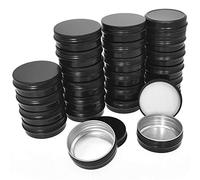Globalflashdeal Latas de aluminio, 30 ml, redondas, de metal, latas, tapa de rosca, contenedores de muestras de cosméticos, latas de viaje para velas (40 piezas)