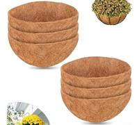 GLOBALHUT Revestimientos para cestas colgantes, forros de fibra de coco natural, para cestas colgantes, crecimiento de flores, repuesto para jardín, porche, balcón (14 pulgadas)