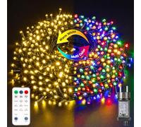 GlobaLink Fairy Lights 20M 200 LED IP44 de colores súper brillantes con mando a distancia regulable cadena de luces decoración al aire libre jardín interior árbol de Navidad terraza fiesta
