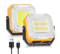 Globalink Foco LED Recargable, Focos LED Trabajo 1200LM | Lámparas Recargables para Camping, Foco de Bateria para Oficina, Obra, Taller Mecánico