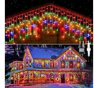 GlobaLink Tenda Luminosa Esterno 20M 800LED Catena Luminosa Esterno IP44 Luci Natale Esterno per Natale, Gronda, Patio, Giardino, Matrimonio (vistoso)