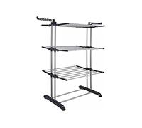 Globalmix Tendedero con pies y bandejas Plegables antioxidantes 3 Niveles Tipo Torre - Ideal como Perchero - Tendedero Extensible con Soporte para artículos pequeños -