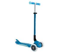 GLOBBER Elite Glow Lights - Patinete infantil 120/80 mm, 3 ruedas, ajustable, con luz LED, efecto brillante, color azul petróleo