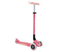Globber Elite Kids 3 Wheel Light Up Glow Scooter - Plegable - 3 años a 9 años Plus - Ruedas LED - 2 años de garantía (Coral Pink)