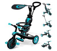 Globber - Explorer Trike 4 in 1 - Triciclo y Bicicleta de Equilibrio Todo en uno para niños pequeños de 10m + a 5 años +, Verde Azulado