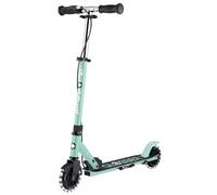 Globber - Flow Element Junior Lights - Patinete Plegable de 2 Ruedas con Freno Trasero, Manillar Ajustable y Luces LED, para niños Desde los 4 años - Color Verde Menta