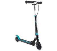 Globber - Flow Element Junior Lights - Patinete Plegable de 2 Ruedas con Freno Trasero, Manillar Ajustable y Luces LED, para niños Desde los 4 años - Azul Turquesa