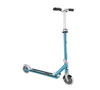 Globber - Flow Element Lights - Patinete Plegable de 2 Ruedas con luz LED, Freno Trasero y Manillar Ajustable, Desde los 5 años, para niños y Adolescentes - Rosa Dorado