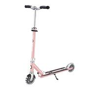 Globber - Flow Element Lights - Patinete Plegable de 2 Ruedas con luz LED, Freno Trasero y Manillar Ajustable, Desde los 5 años, para niños y Adolescentes - Rosa Dorado