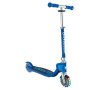 Globber Flow Junior - Patinete plegable para niños de 3 a 5 años, barra en T, ruedas LED sin batería, 2 ruedas, agarre antideslizante (azul marino)