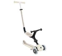 GLOBBER GO-UP Active Lights Eco - Triciclo 3 en 1, rueda y patinete 120/80 mm, 3 ruedas, altura regulable, color blanco coco